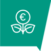 symbol euromünze mit blumenstängel